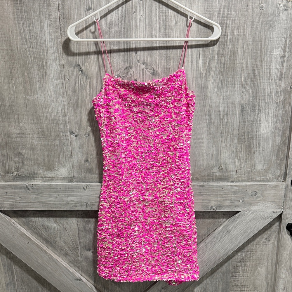 Thirty Thirty women’s XS Pink Sequin Dress NWT L1